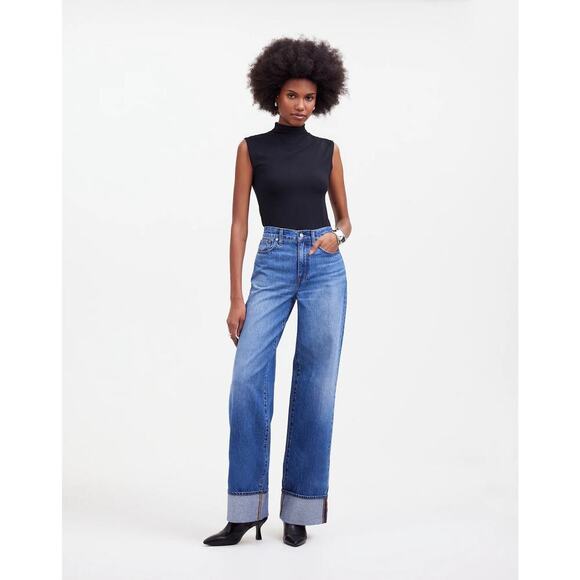 MADEWELL Black Funnelneck Cropped Muscle Tee NWT Size XXS - Picture 3 of 10